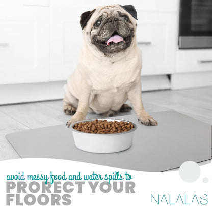 NALALAS Dog Mat for Food and Water, Cat Feeding Mat | Waterproof Dog Bowl Mat | Non-Slip Pet Food Mat for Floors | Pet Mats for Food and Water | Easy to Clean
