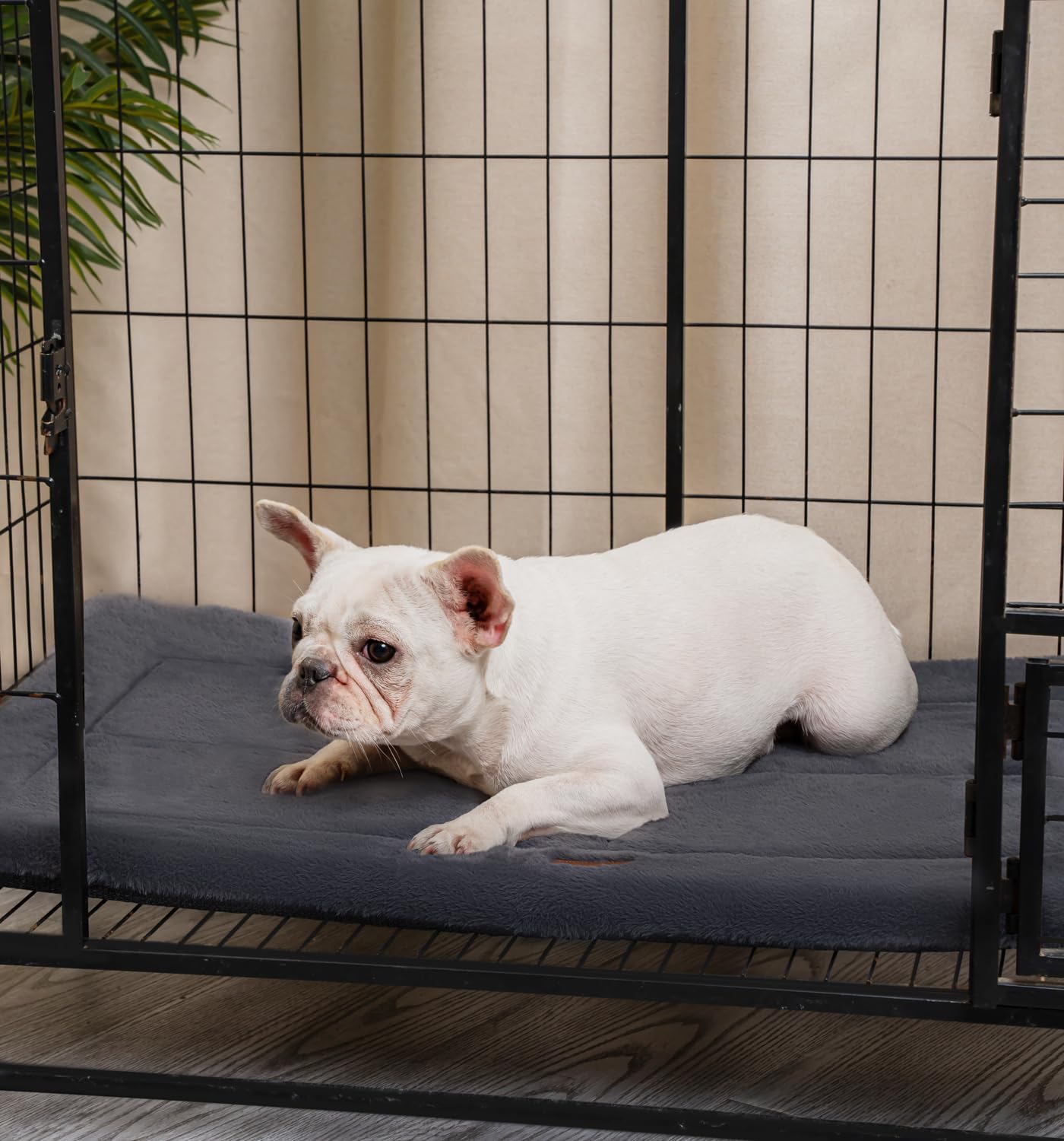 Made4Pets Dog Crate Pad Bed for Medium Large Dogs, Washable & Reversible, Anti-Slip Kennel Mat for Cozy Sleeping, Soft Fluffy Dog Bed for Indoor & Outdoor Use, 35"x23", Gray