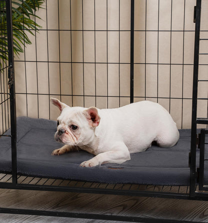 Made4Pets Dog Crate Pad Bed for Medium Large Dogs, Washable & Reversible, Anti-Slip Kennel Mat for Cozy Sleeping, Soft Fluffy Dog Bed for Indoor & Outdoor Use, 35"x23", Gray