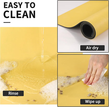 HotLive Dog Food Mat - Absorbent Cat Mat for Food and Water, No Stains Pet Feeding Bowl Mat, Easy to Clean Pet Placemats, Quick Dry Dog Water Dispenser Mat for Messy Drinkers | Paw Dark Grey 12"x 19"