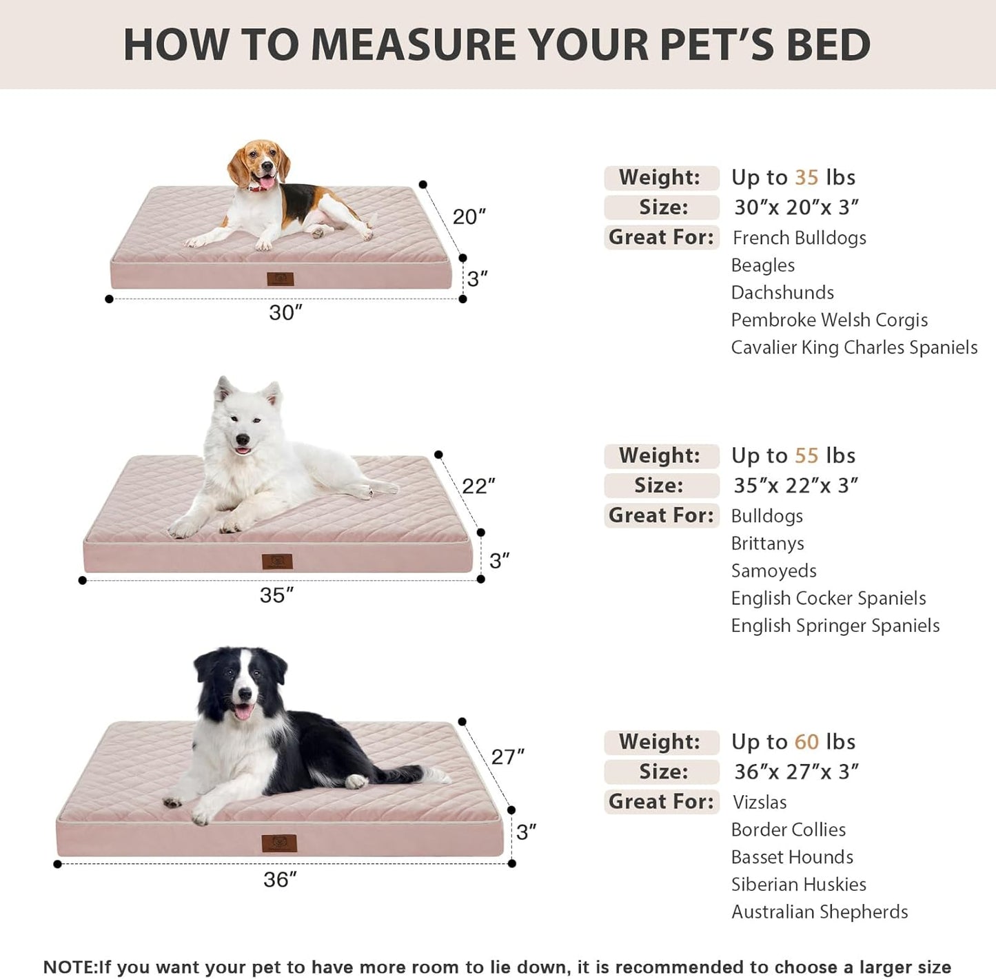 WNPETHOME Orthopedic Waterproof Extra Large Dogs Bed with Removable Washable Cover, Multi-Needle Quilting XL Crate Bed for Large Sized Dog, Light Grey