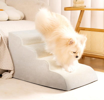 Dog Stairs for Small Dogs, 3 Tiers High Density Foam Dog Ramp, Extra Wide Non-Slip Pet Steps for High Beds Or Couch, Soft Foam Doggie Ladder for Dogs Injured, Older Pets, Small Cats