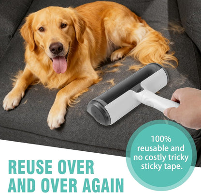 Reusable Lint Roller for Pet Hair - Washable Extra Sticky Gel Lint Remover, Eco-Friendly Dog & Cat Hair Roller for Clothes, Furniture, Carpet, Bedding, and Car Seat, (Travel Size). White.