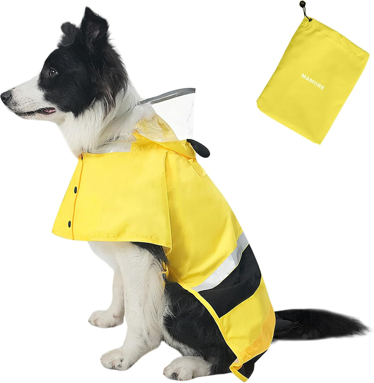 Dog Raincoat, Waterproof Reflective Adjustable Hooded Dog Rain Coat with Leash Hole, Lightweight Breathable Pet Poncho for Dogs (Green Dinosaur, Large(22-37lb))