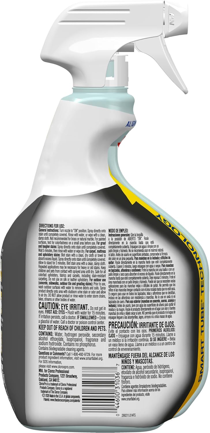 CloroxPro Urine Remover for Stains and Odors Spray, 32 Ounces (Package May Vary)
