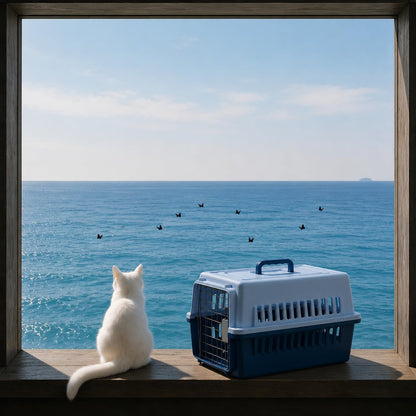 Pets Carrier,Kennel, 23in,Long,Hard-Sided,for Small Dog/Cat up to 20 lb,Suit for Airline/Road Travel (Blue, Large)