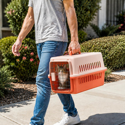 Pets Carrier,Kennel, 23in,Long,Hard-Sided,for Small Dog/Cat up to 20 lb,Suit for Airline/Road Travel (Blue, Large)