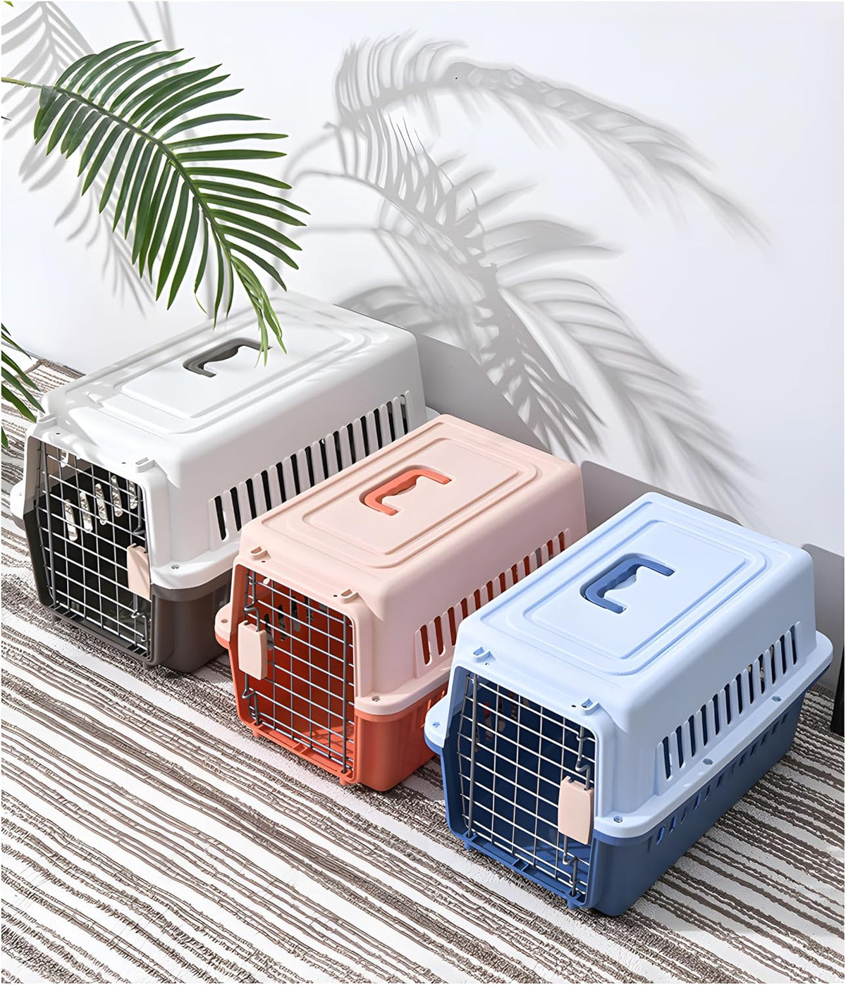 Pets Carrier,Kennel, 23in,Long,Hard-Sided,for Small Dog/Cat up to 20 lb,Suit for Airline/Road Travel (Blue, Large)
