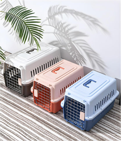 Pets Carrier,Kennel, 23in,Long,Hard-Sided,for Small Dog/Cat up to 20 lb,Suit for Airline/Road Travel (Blue, Large)