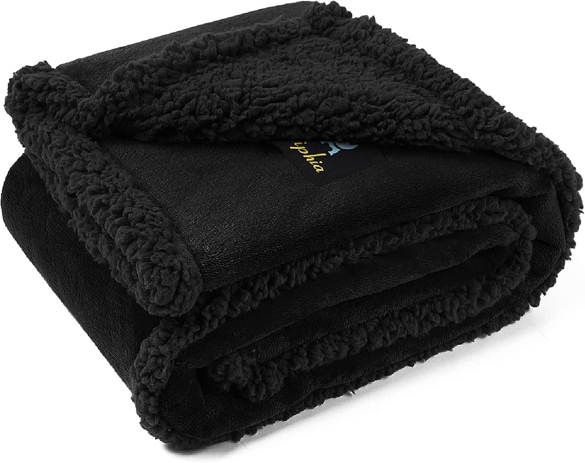 Waterproof Pet Blanket, Liquid Pee Proof Dog Blanket for Sofa Bed Couch, Reversible Sherpa Fleece Furniture Protector Cover for Small Medium Large Dogs Cats, Dark Gray Small（40" x 28"） | waterproof pet blanket sherpa fleece reversible couch cover bed