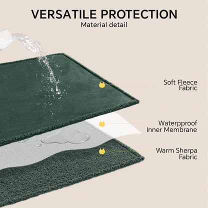 Waterproof Pet Blanket, Liquid Pee Proof Dog Blanket for Sofa Bed Couch, Reversible Sherpa Fleece Furniture Protector Cover for Small Medium Large Dogs Cats, Dark Gray Small（40" x 28"） | waterproof pet blanket sherpa fleece reversible couch cover bed