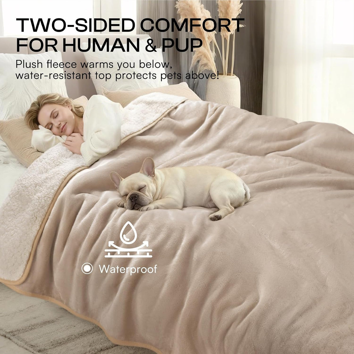 Waterproof Pet Blanket, Liquid Pee Proof Dog Blanket for Sofa Bed Couch, Reversible Sherpa Fleece Furniture Protector Cover for Small Medium Large Dogs Cats, Dark Gray Small（40" x 28"） | waterproof pet blanket sherpa fleece reversible couch cover bed