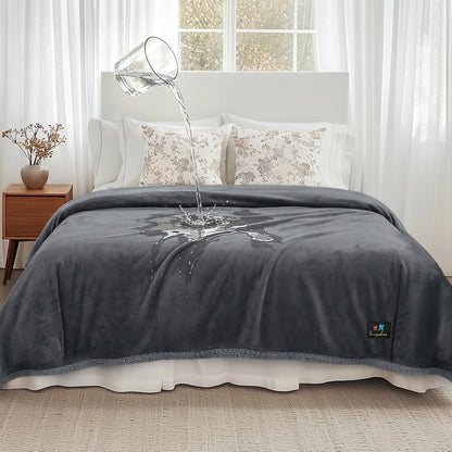 Waterproof Pet Blanket, Liquid Pee Proof Dog Blanket for Sofa Bed Couch, Reversible Sherpa Fleece Furniture Protector Cover for Small Medium Large Dogs Cats, Dark Gray Small（40" x 28"） | waterproof pet blanket sherpa fleece reversible couch cover bed