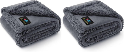 Waterproof Pet Blanket, Liquid Pee Proof Dog Blanket for Sofa Bed Couch, Reversible Sherpa Fleece Furniture Protector Cover for Small Medium Large Dogs Cats, Dark Gray Small（40" x 28"） | waterproof pet blanket sherpa fleece reversible couch cover bed