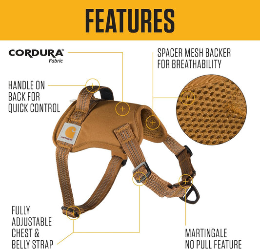 Nylon Duck No Pull Dog Harness Brown M