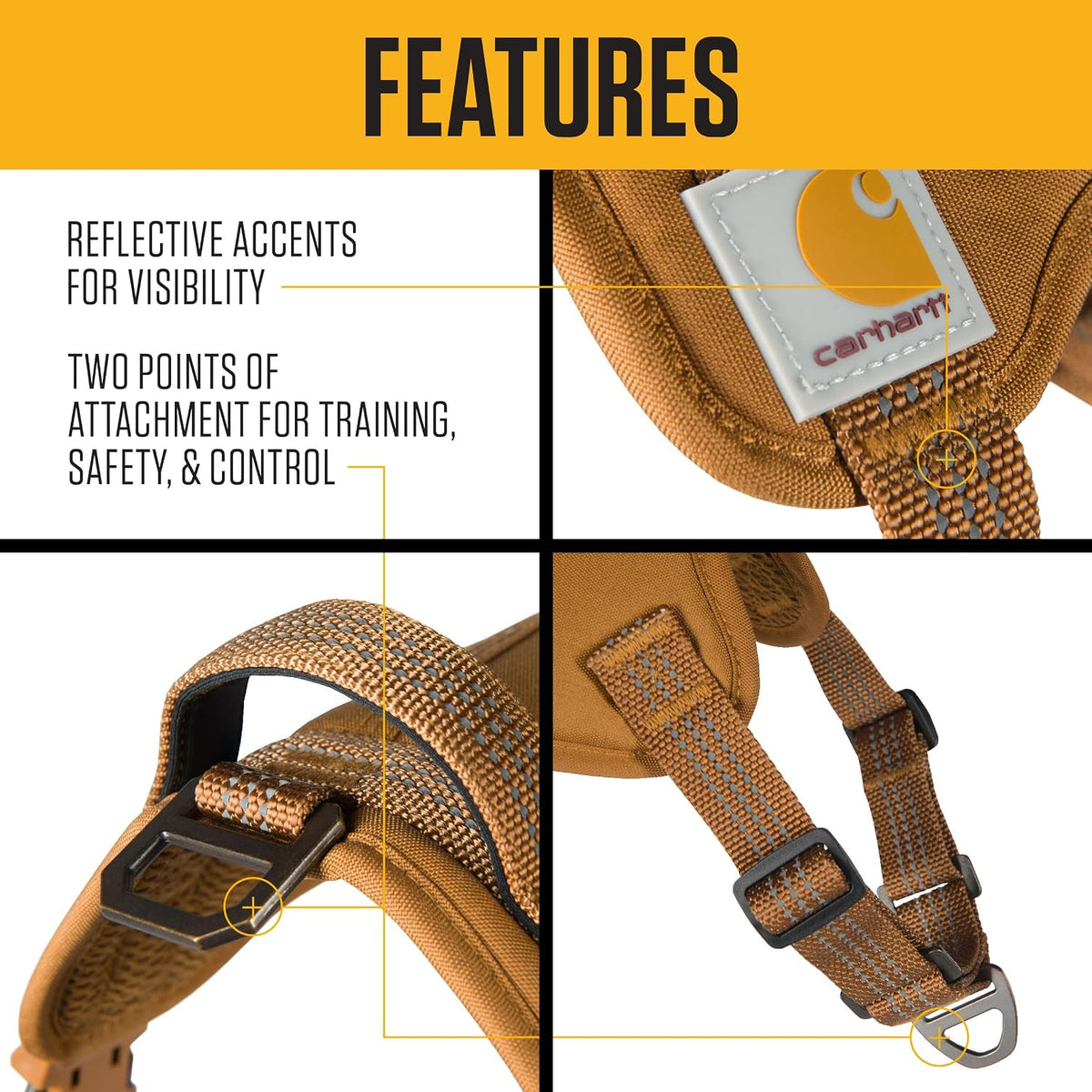 Nylon Duck No Pull Dog Harness Brown M