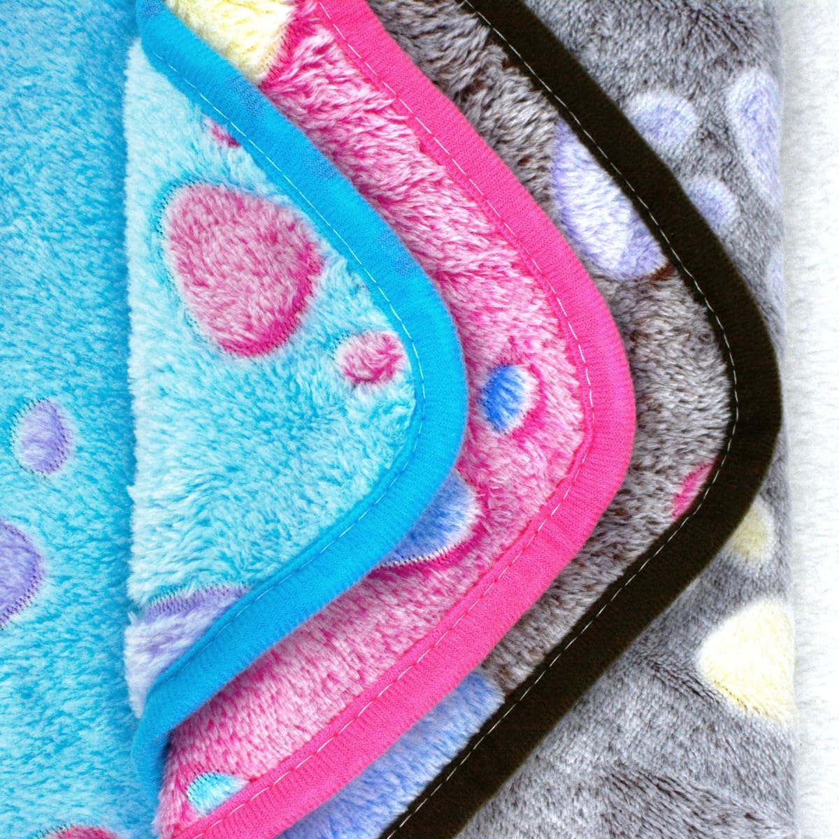 Dog Blankets for Medium Large Dogs, 3 Pack Dog Blanket Washable 41" x 31", Fuzzy Soft Pet Mat Throw Cover for Kennel Crate Bed, Cute Paw Pattern, Cat Blanket, Blankets for Dogs, Pet Blanket