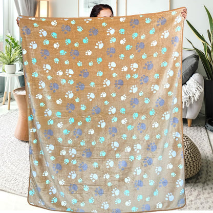 Dog Blankets for Medium Large Dogs, 3 Pack Dog Blanket Washable 41" x 31", Fuzzy Soft Pet Mat Throw Cover for Kennel Crate Bed, Cute Paw Pattern, Cat Blanket, Blankets for Dogs, Pet Blanket