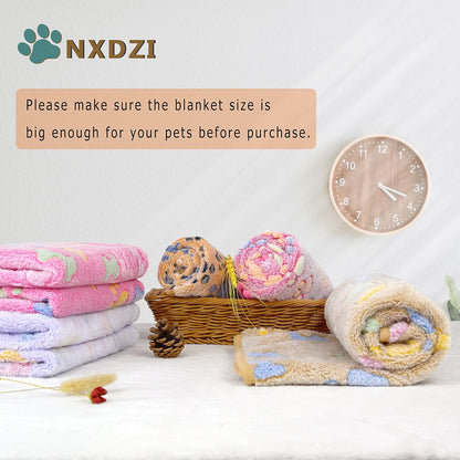 Dog Blankets for Medium Large Dogs, 3 Pack Dog Blanket Washable 41" x 31", Fuzzy Soft Pet Mat Throw Cover for Kennel Crate Bed, Cute Paw Pattern, Cat Blanket, Blankets for Dogs, Pet Blanket