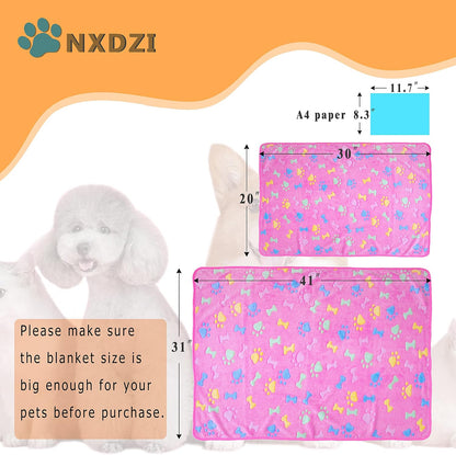 Dog Blankets for Medium Large Dogs, 3 Pack Dog Blanket Washable 41" x 31", Fuzzy Soft Pet Mat Throw Cover for Kennel Crate Bed, Cute Paw Pattern, Cat Blanket, Blankets for Dogs, Pet Blanket
