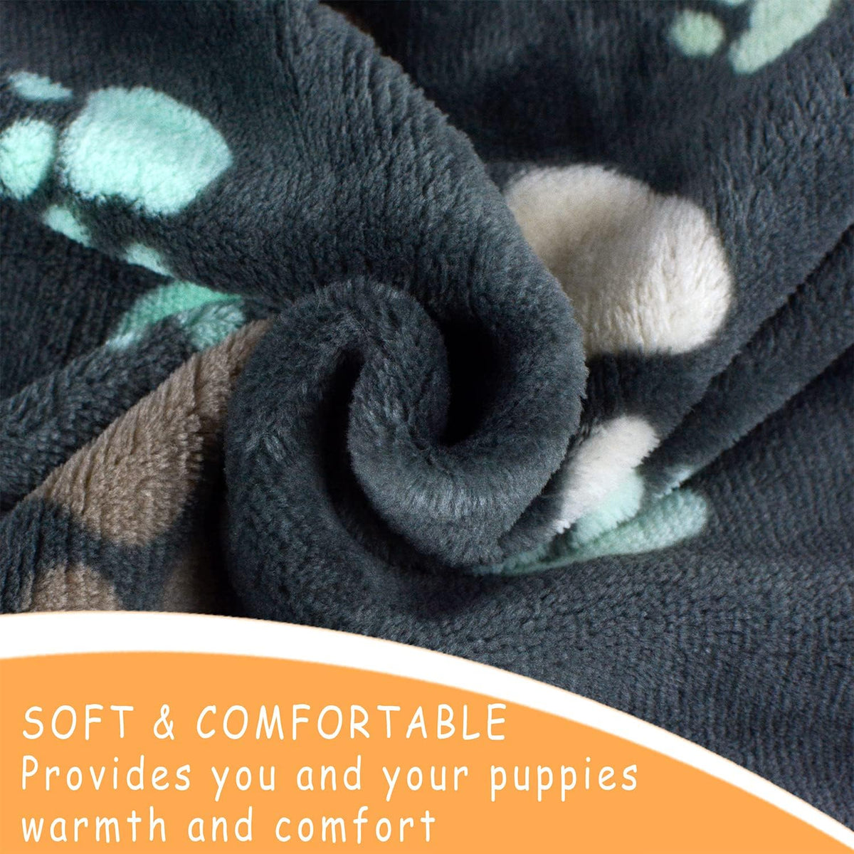 Dog Blankets for Medium Large Dogs, 3 Pack Dog Blanket Washable 41" x 31", Fuzzy Soft Pet Mat Throw Cover for Kennel Crate Bed, Cute Paw Pattern, Cat Blanket, Blankets for Dogs, Pet Blanket