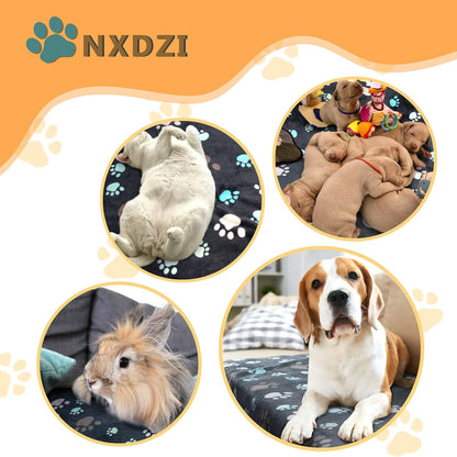 Dog Blankets for Medium Large Dogs, 3 Pack Dog Blanket Washable 41" x 31", Fuzzy Soft Pet Mat Throw Cover for Kennel Crate Bed, Cute Paw Pattern, Cat Blanket, Blankets for Dogs, Pet Blanket