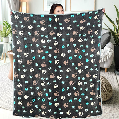 Dog Blankets for Medium Large Dogs, 3 Pack Dog Blanket Washable 41" x 31", Fuzzy Soft Pet Mat Throw Cover for Kennel Crate Bed, Cute Paw Pattern, Cat Blanket, Blankets for Dogs, Pet Blanket