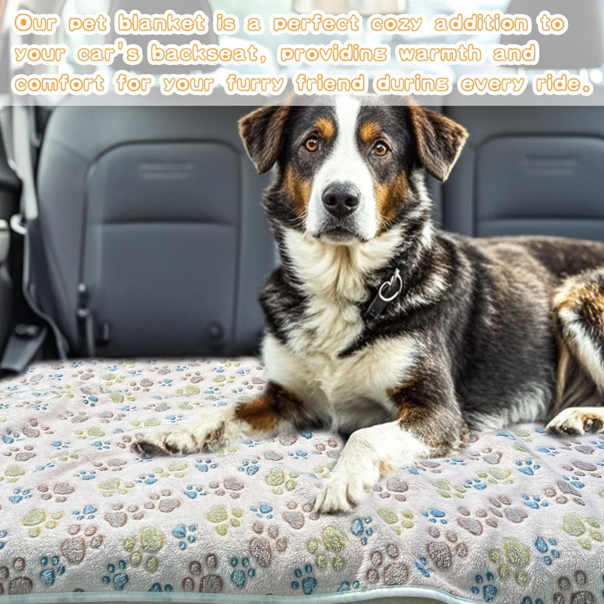 Dog Blankets for Medium Large Dogs, 3 Pack Dog Blanket Washable 41" x 31", Fuzzy Soft Pet Mat Throw Cover for Kennel Crate Bed, Cute Paw Pattern, Cat Blanket, Blankets for Dogs, Pet Blanket