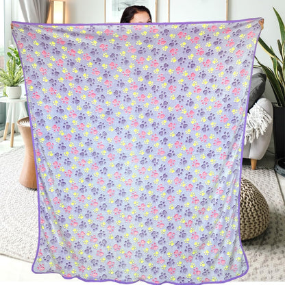 Dog Blankets for Medium Large Dogs, 3 Pack Dog Blanket Washable 41" x 31", Fuzzy Soft Pet Mat Throw Cover for Kennel Crate Bed, Cute Paw Pattern, Cat Blanket, Blankets for Dogs, Pet Blanket