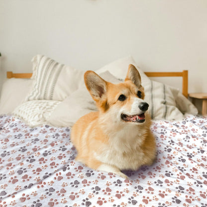 Dog Blankets for Medium Large Dogs, 3 Pack Dog Blanket Washable 41" x 31", Fuzzy Soft Pet Mat Throw Cover for Kennel Crate Bed, Cute Paw Pattern, Cat Blanket, Blankets for Dogs, Pet Blanket
