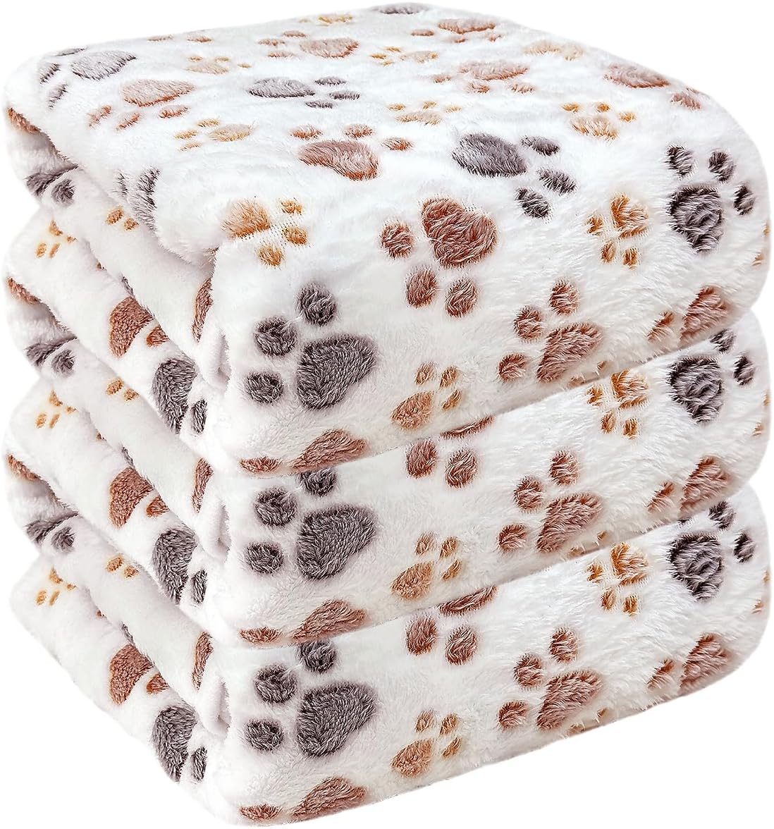 Dog Blankets for Medium Large Dogs, 3 Pack Dog Blanket Washable 41" x 31", Fuzzy Soft Pet Mat Throw Cover for Kennel Crate Bed, Cute Paw Pattern, Cat Blanket, Blankets for Dogs, Pet Blanket