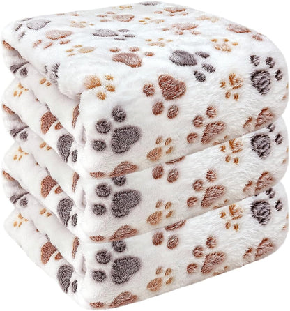 Dog Blankets for Medium Large Dogs, 3 Pack Dog Blanket Washable 41" x 31", Fuzzy Soft Pet Mat Throw Cover for Kennel Crate Bed, Cute Paw Pattern, Cat Blanket, Blankets for Dogs, Pet Blanket