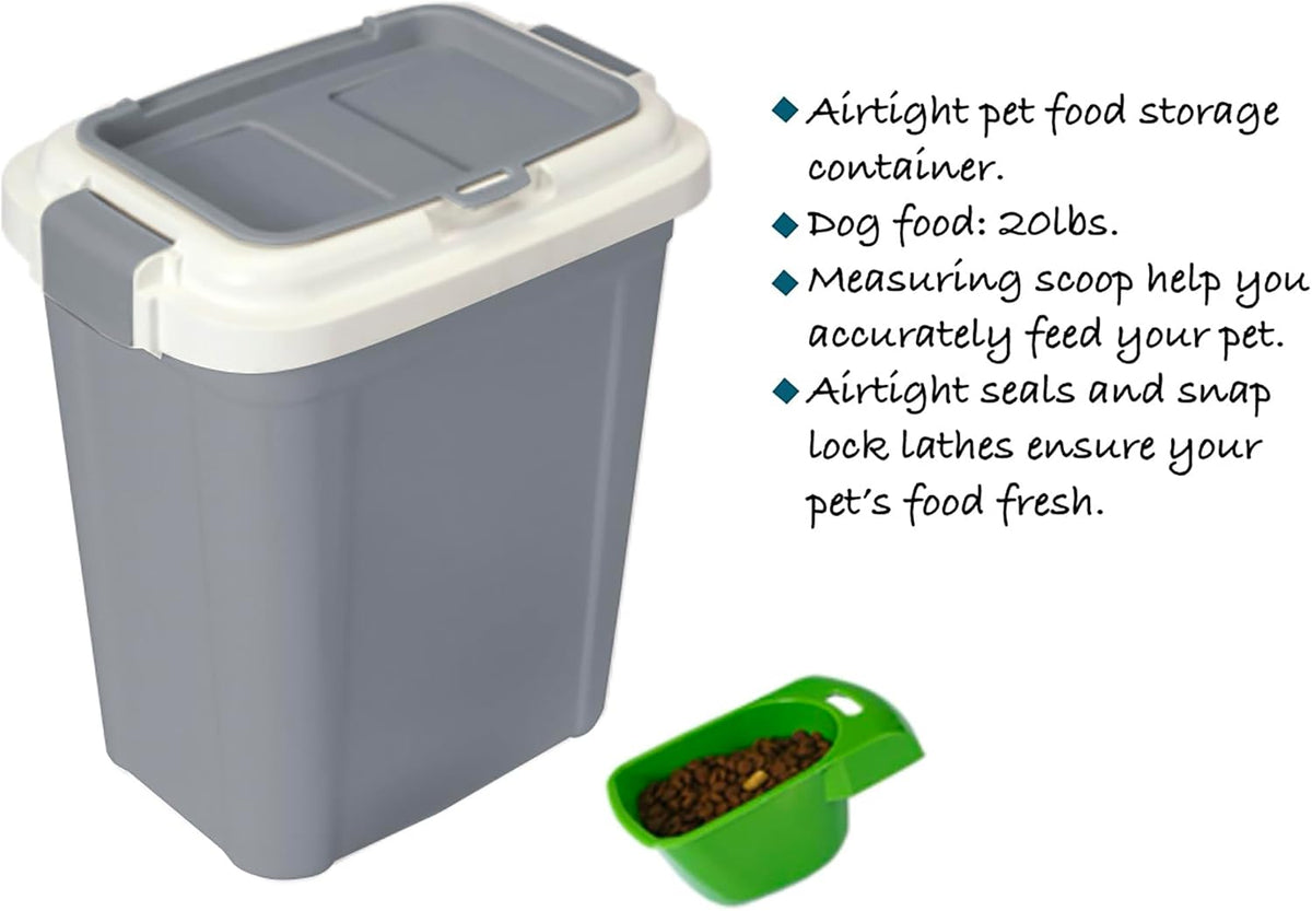 Airtight Pet Food Storage Container, Holds 30lbs