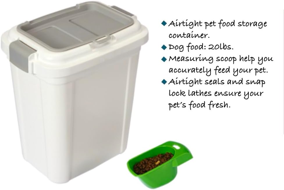Airtight Pet Food Storage Container, Holds 30lbs