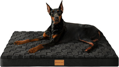 Orthopedic Large Dog Bed Washable Pet Crate Mat 36''X24'' Black