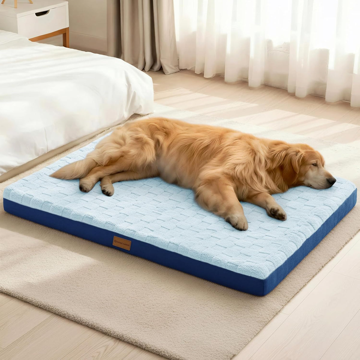 Orthopedic Large Dog Bed Washable Pet Crate Mat 36''X24'' Black