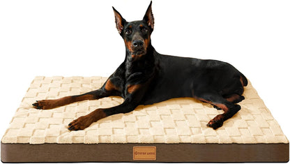 Orthopedic Large Dog Bed Washable Pet Crate Mat 36''X24'' Black