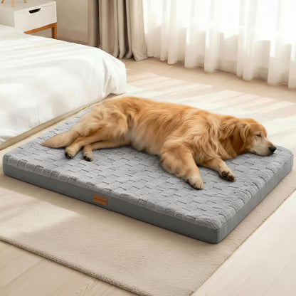 Orthopedic Large Dog Bed Washable Pet Crate Mat 36''X24'' Black