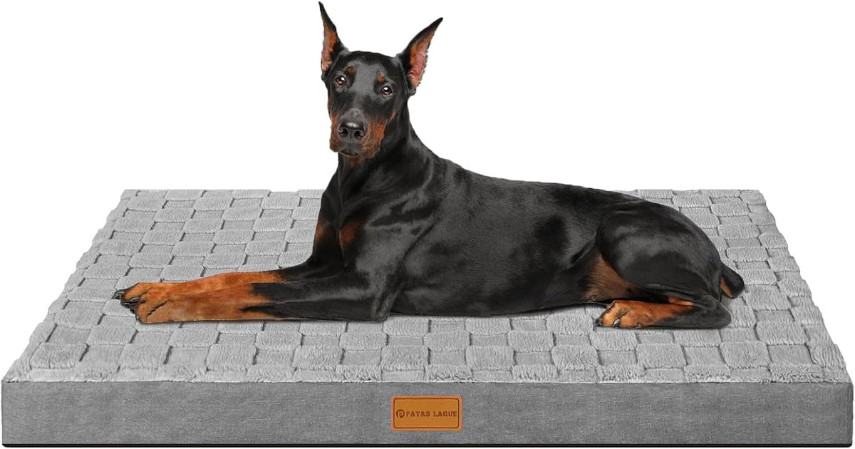Orthopedic Large Dog Bed Washable Pet Crate Mat 36''X24'' Black