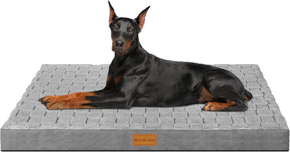 Orthopedic Large Dog Bed Washable Pet Crate Mat 36''X24'' Black