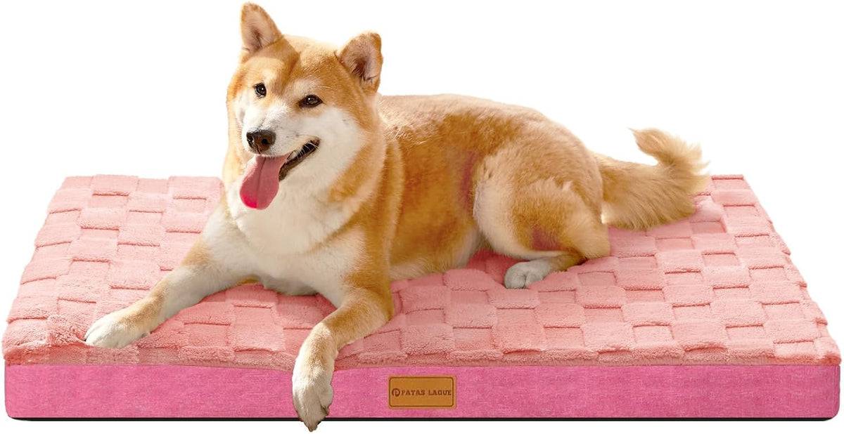 Orthopedic Large Dog Bed Washable Pet Crate Mat 36''X24'' Black