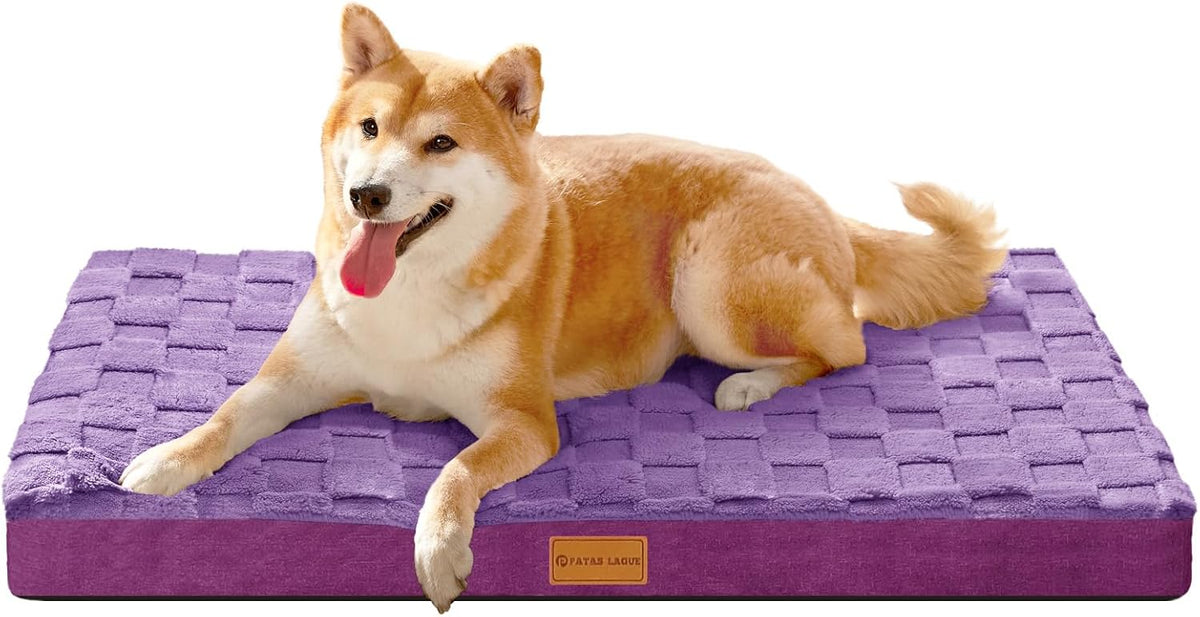 Orthopedic Large Dog Bed Washable Pet Crate Mat 36''X24'' Black