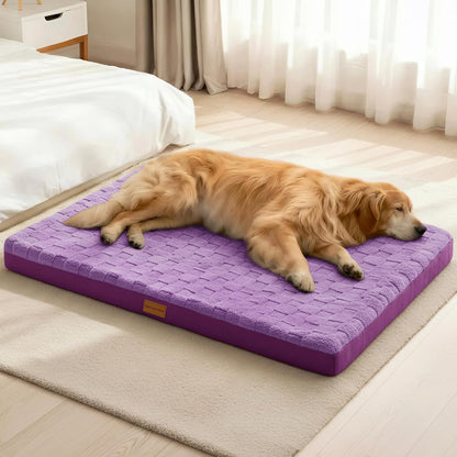 Orthopedic Large Dog Bed Washable Pet Crate Mat 36''X24'' Black