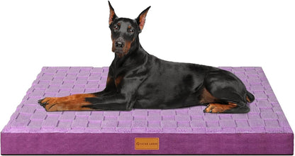 Orthopedic Large Dog Bed Washable Pet Crate Mat 36''X24'' Black