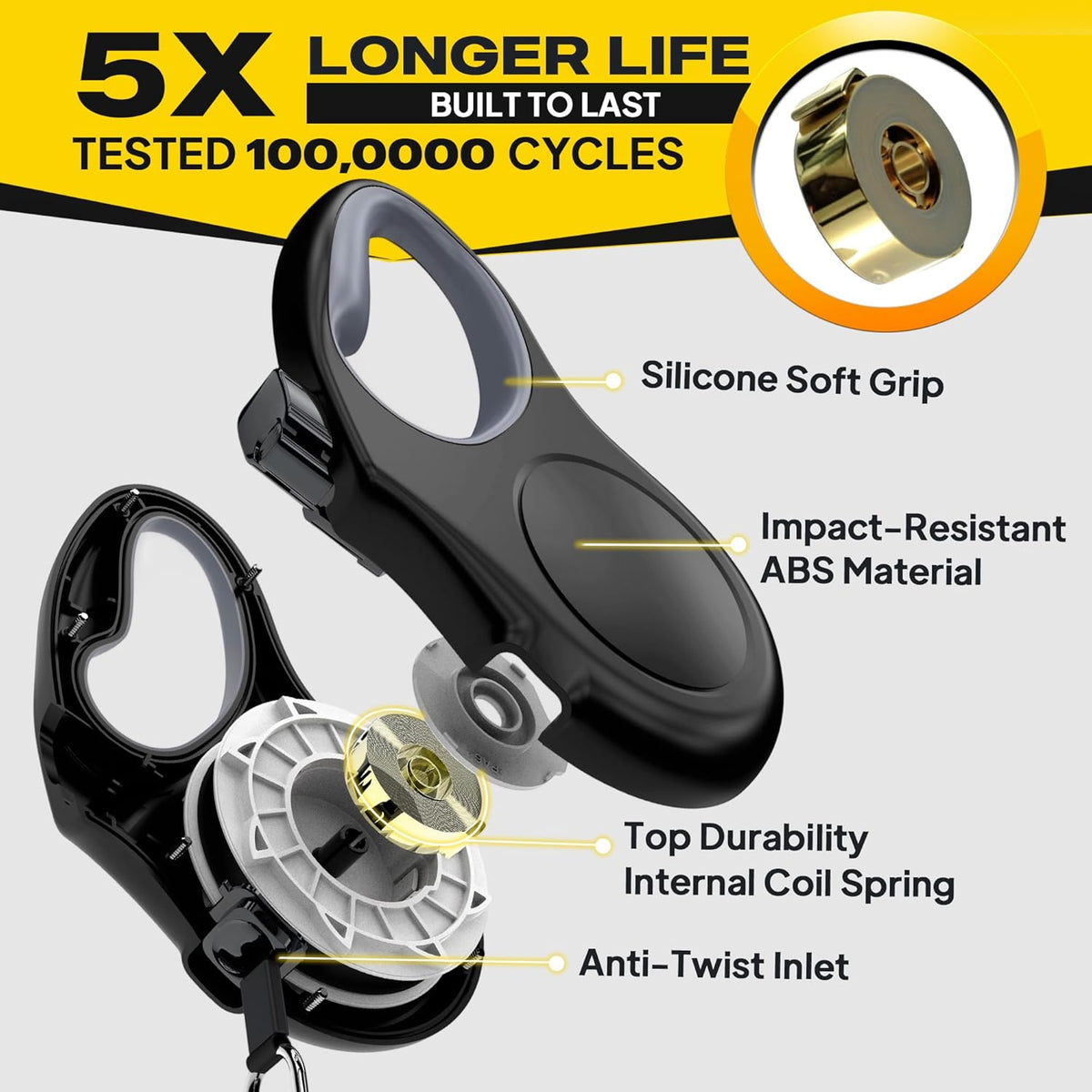 Retractable Dog Leash, 16 ft Dog Walking Leash for Small Dogs up to 26 lbs, 360° Tangle Free, Black