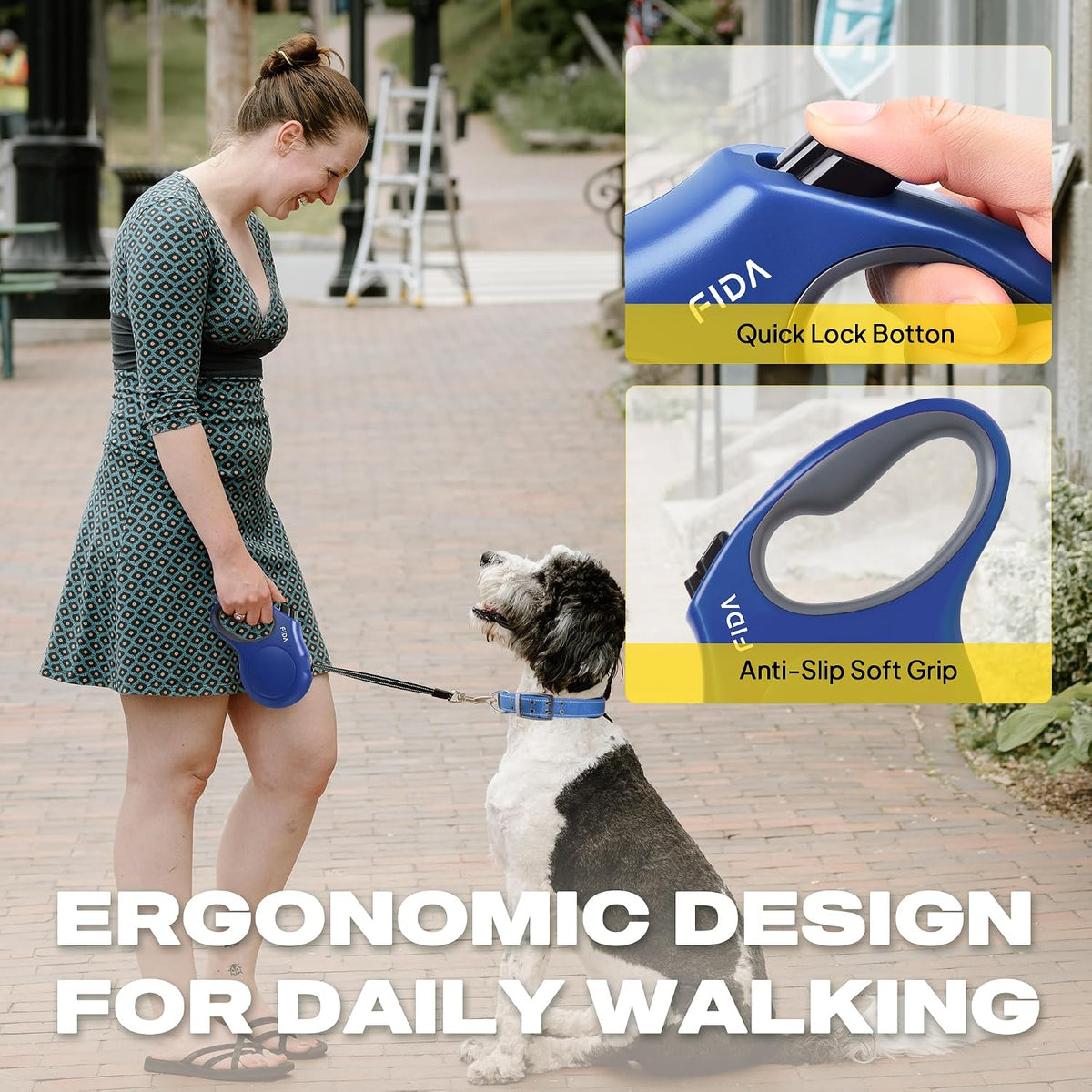 Retractable Dog Leash, 16 ft Dog Walking Leash for Small Dogs up to 26 lbs, 360° Tangle Free, Black