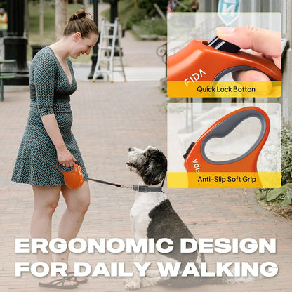 Retractable Dog Leash, 16 ft Dog Walking Leash for Small Dogs up to 26 lbs, 360° Tangle Free, Black