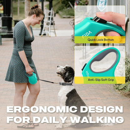 Retractable Dog Leash, 16 ft Dog Walking Leash for Small Dogs up to 26 lbs, 360° Tangle Free, Black