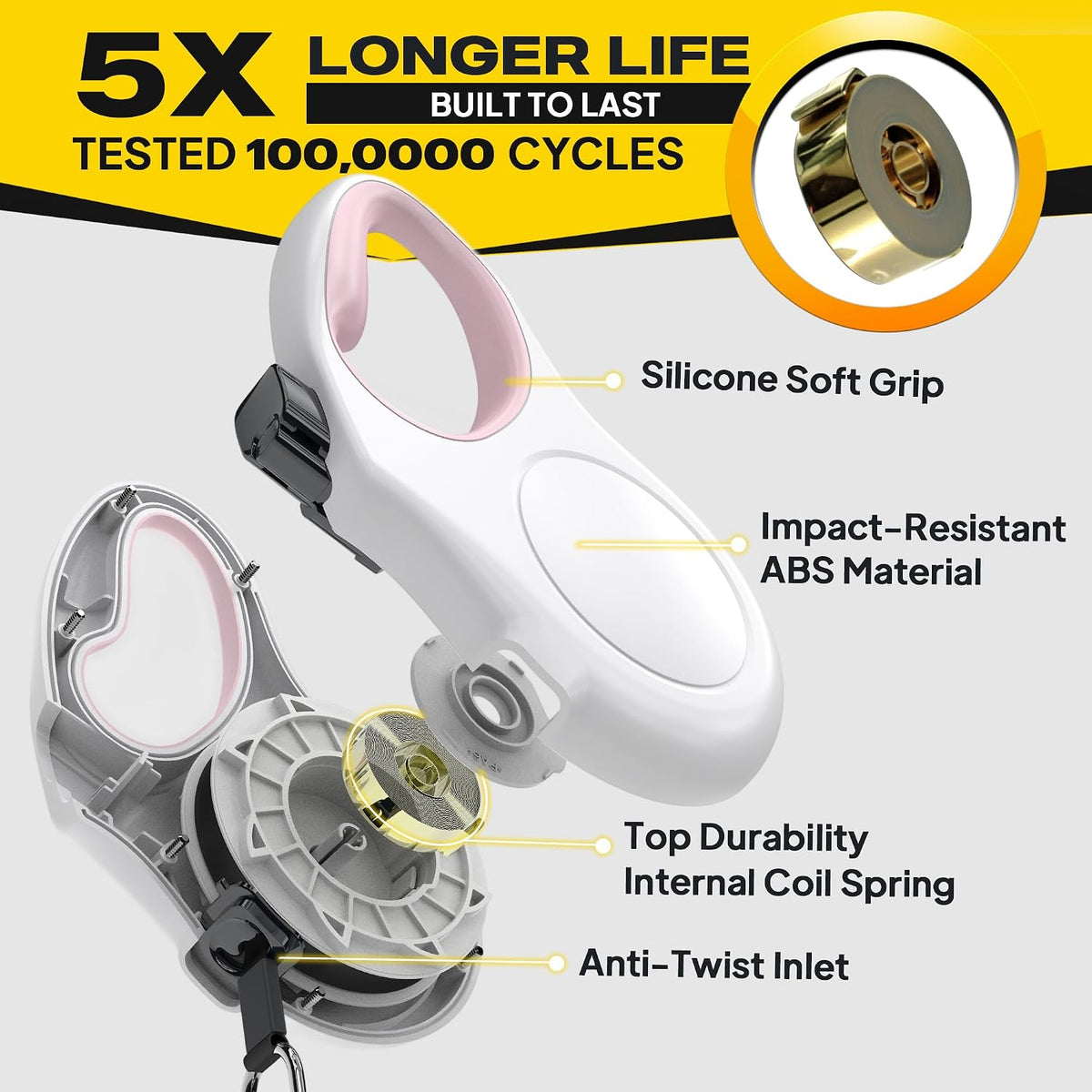 Retractable Dog Leash, 16 ft Dog Walking Leash for Small Dogs up to 26 lbs, 360° Tangle Free, Black