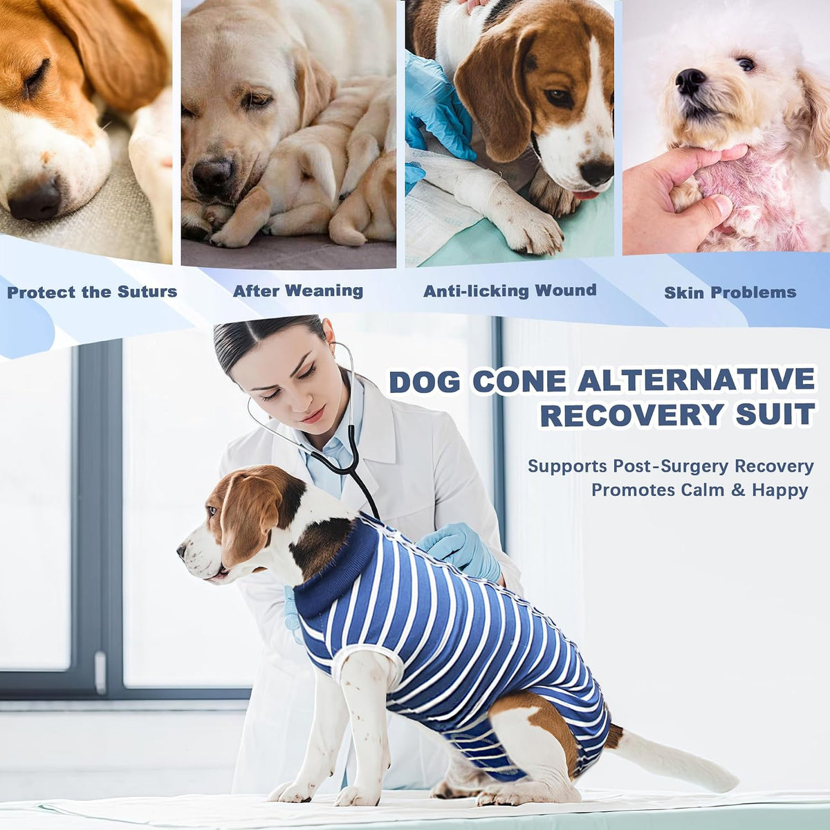 Recovery Suit for Dogs, Soft Dog Surgery Suit for Female Spay Male Neuter